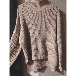 Dusty pink turtle neck knit sweater